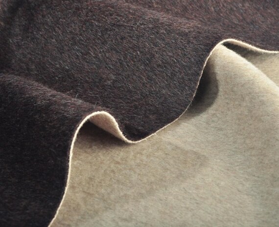 Reversible double colors double faced alpaca wool fabric, double sided woolen fabric by the yard