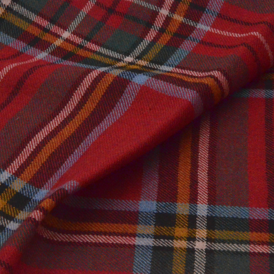 Plaid Wool fabric woolen fabric by the yard Etsy