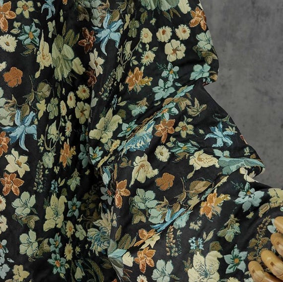 Jacquard brocade fabric by the yard