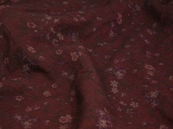 Print floral linen fabric by the yard