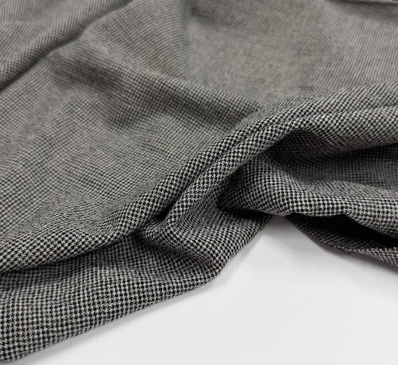 Houndstooth linen fabric by the yard