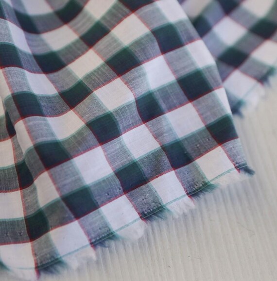 Plaid cotton fabric by the yard