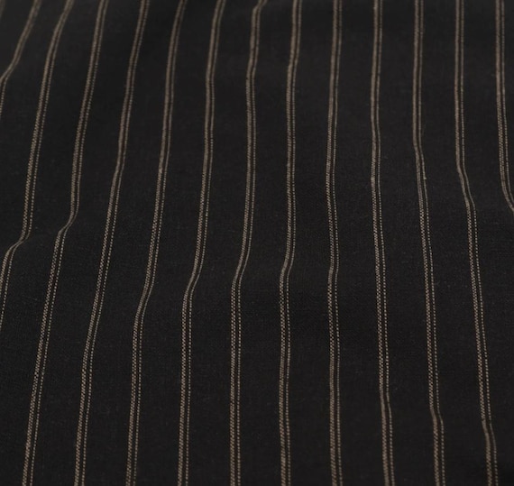 Striped linen fabric by the yard