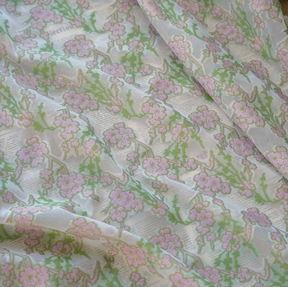 Jacquard floral fabric by the yard