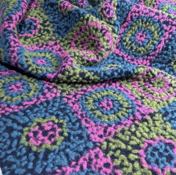 Floral Knit wool fabric by the yard