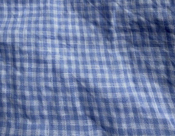 Plaid linen fabric by the yard