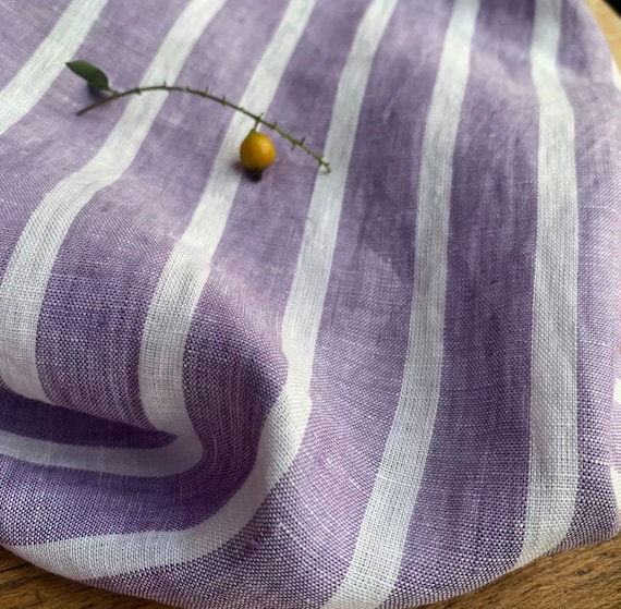 Striped Yarn dyed linen fabric by the yard