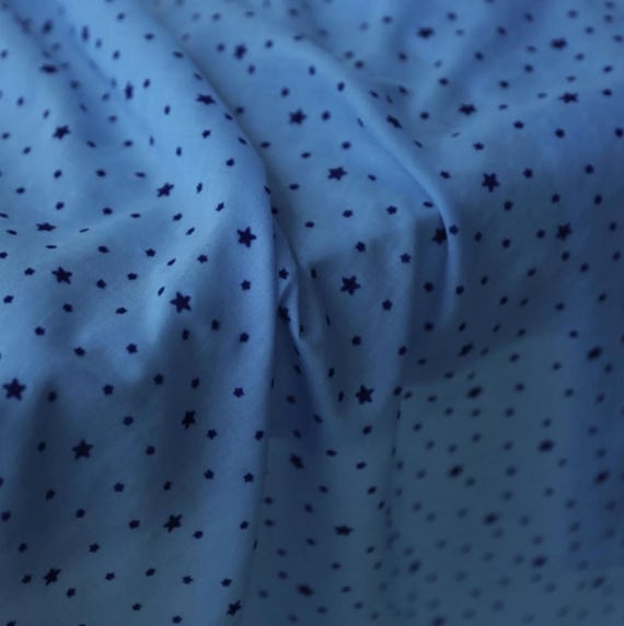Stars Flocking cotton fabric by the yard