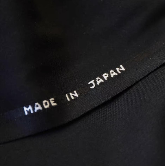 Black Worsted Wool fabric by the yard SUITING Fabric