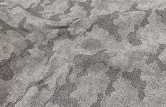 Camouflage linen fabric by the yard
