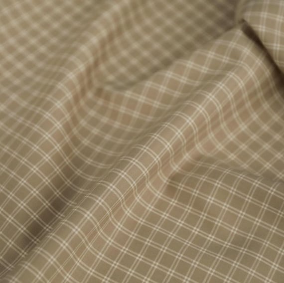 Plaid Worsted Wool fabric by the yard