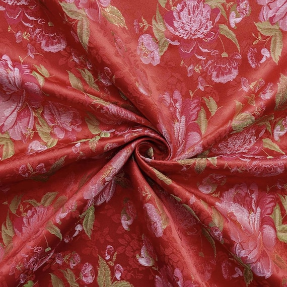 Jacquard brocade fabric by the yard