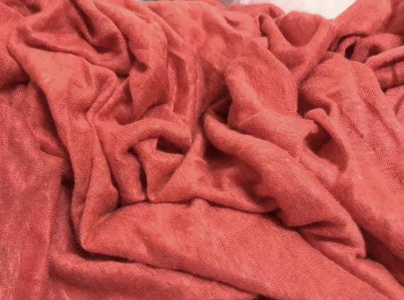 Knit linen jersey fabric by the yard