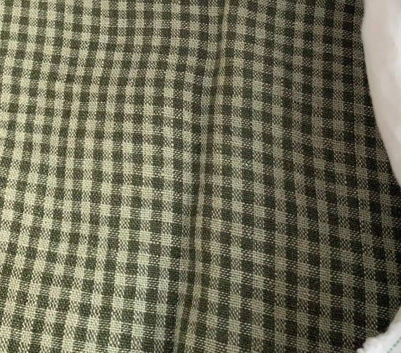 Plaid linen fabric by the yard