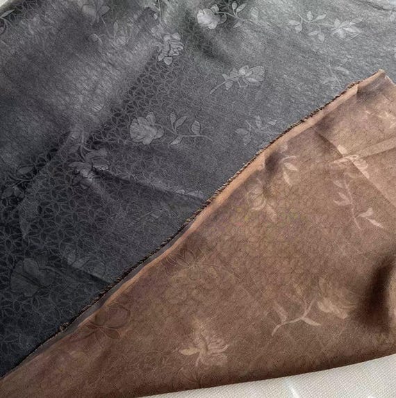Jacquard Gambiered silk fabric by the yard
