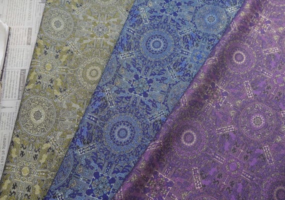 Jacquard brocade fabric by the yard