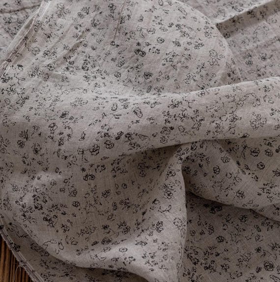 Print linen fabric by the yard