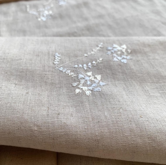 Embroidery linen fabric by the yard