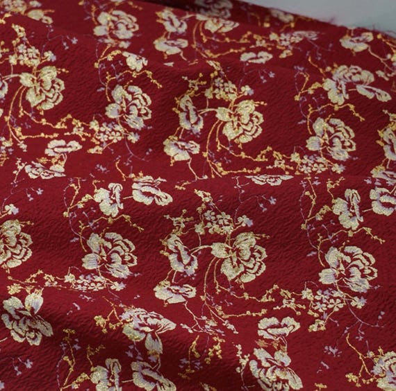 Jacquard brocade fabric by the yard