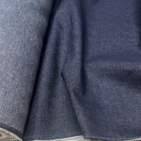 Denim Linen fabric by the yard