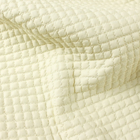 Embroidered Textured quilted padded fabric by the yard