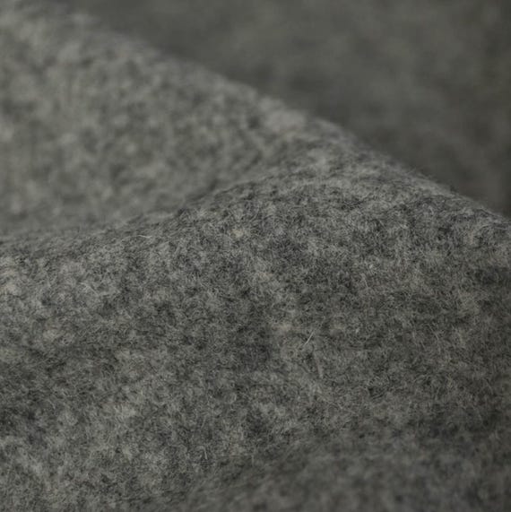 Grey virgin wool fabric by the yard