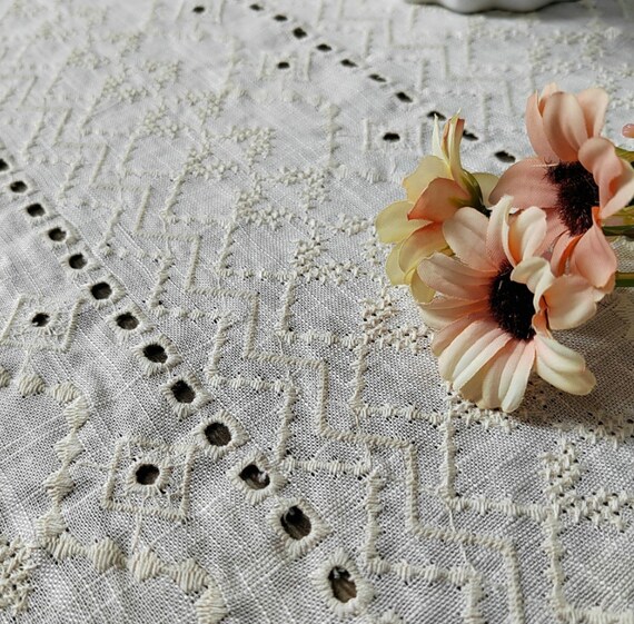 Embroidery linen viscose fabric By the yard