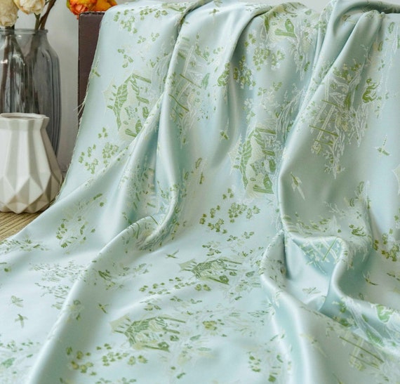 Jacquard brocade fabric by the yard