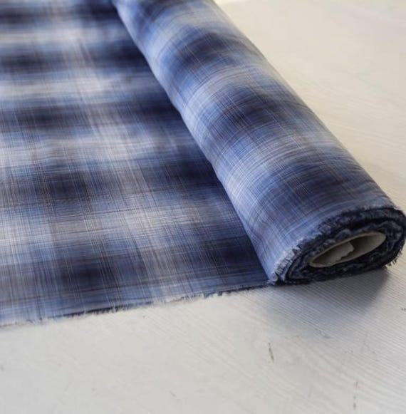Ombre Plaid cotton fabric by the yard