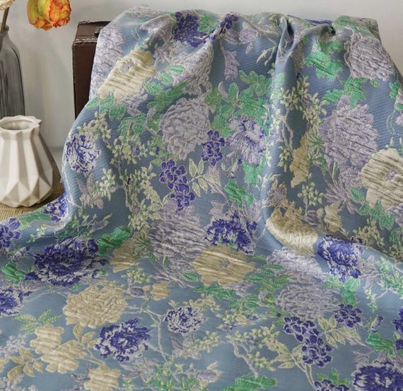 Jacquard brocade fabric by the yard