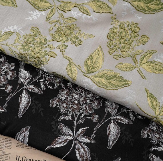 Jacquard brocade fabric by the yard