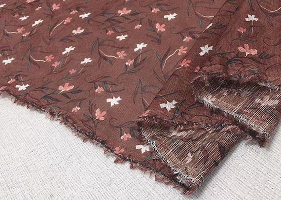 Print Silk linen fabric by the yard