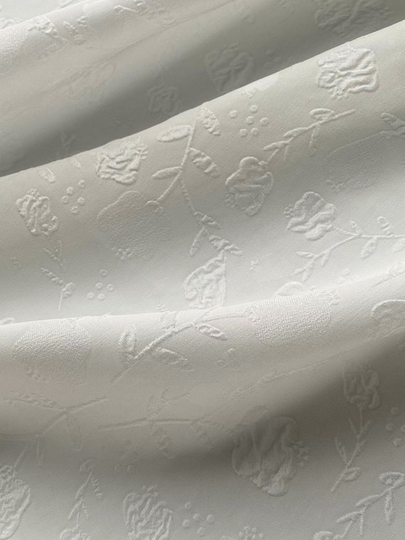 Jacquard embossed silk fabric by the yard