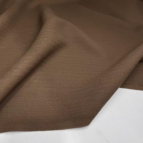 Chocolate Brown Worsted Wool fabric by the yard SUITING Fabric