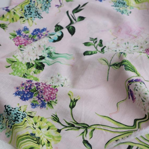 Print Linen fabric by the yard