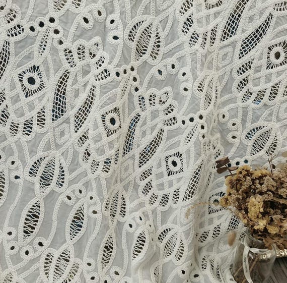 Embroidery cotton fabric By the yard