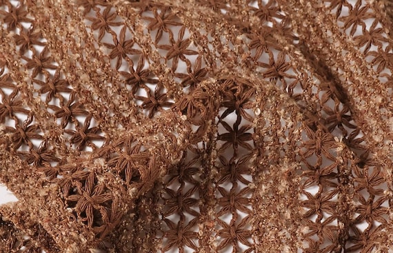 Floral hollowed knit fabric by the yard