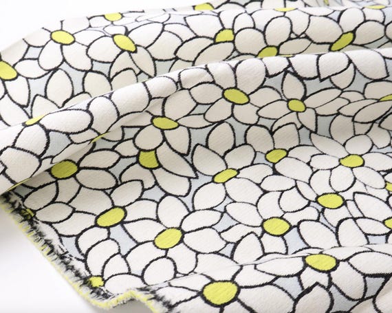 Flowers Jacquard brocade fabric by the yard