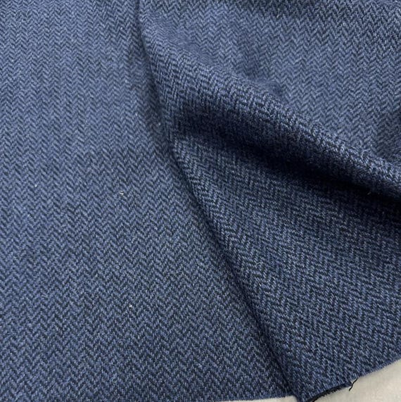 Herringbone virgin wool fabric by the yard
