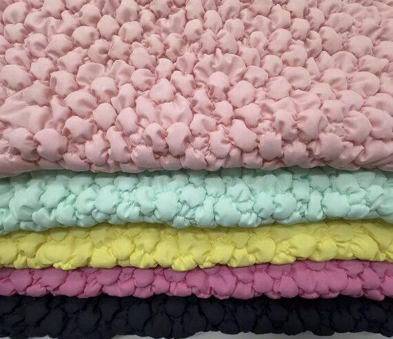 Multi options Flower embroidery quilted padded fabric by the yard