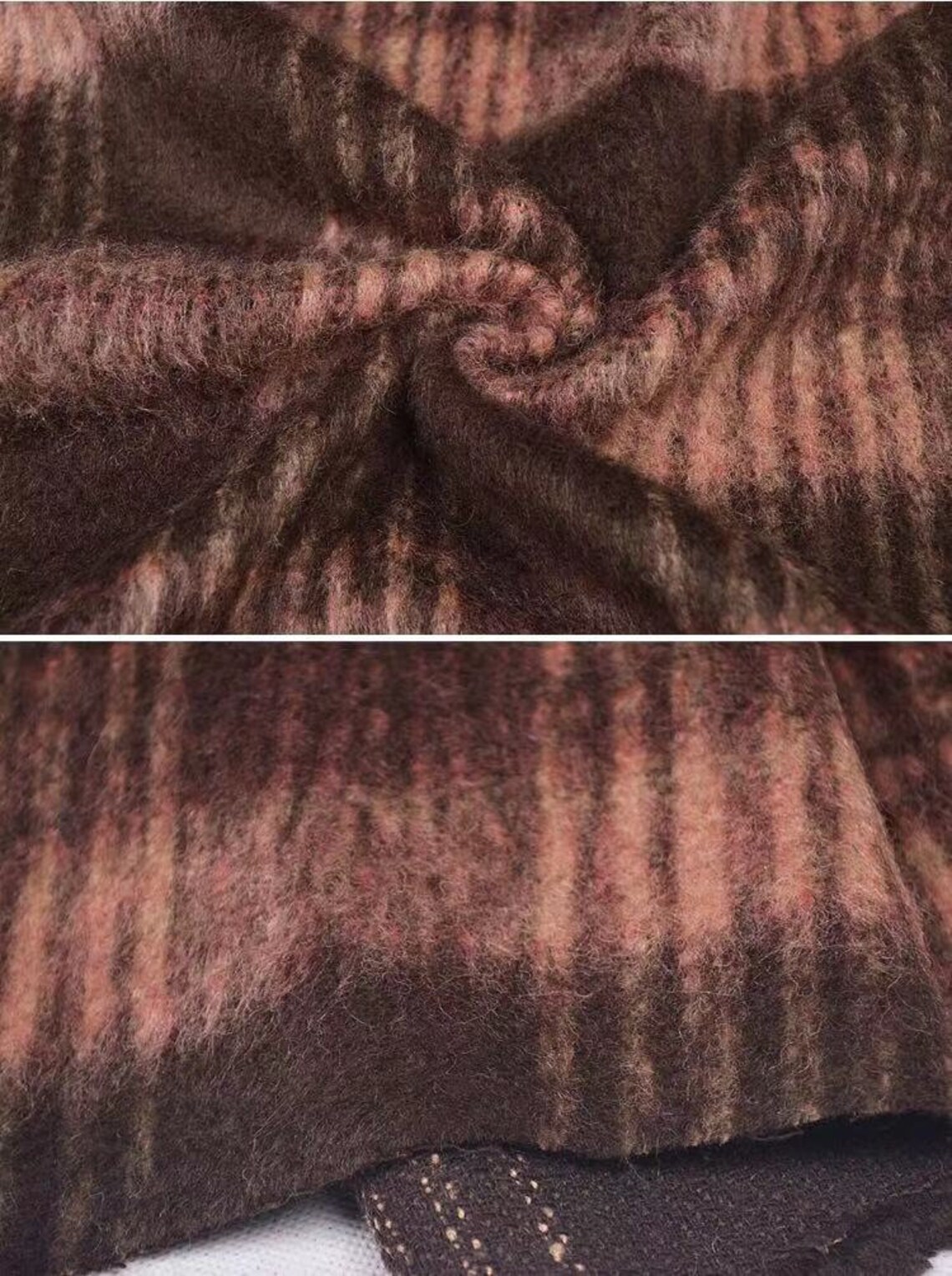 Plaid mohair wool fabric woolen fabric by the yard Etsy
