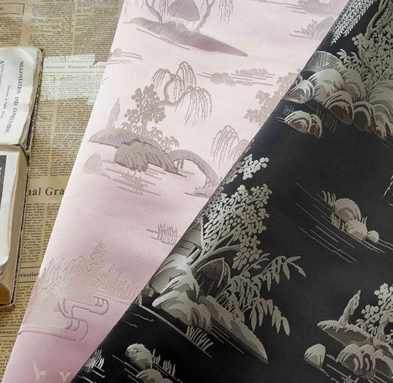Jacquard brocade fabric by the yard