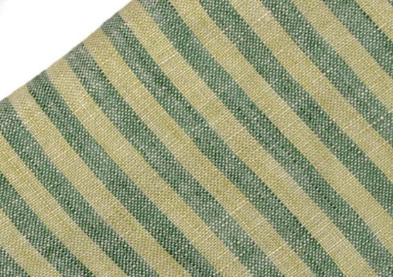 Striped linen fabric by the yard