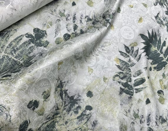 Tie dye style patterned silk fabric, Jacquard silk fabric by the yard