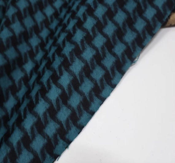 Houndstooth wool fabric by the yard