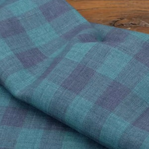 Yarn dyed plaid checks gingham checkered linen fabric by the yard