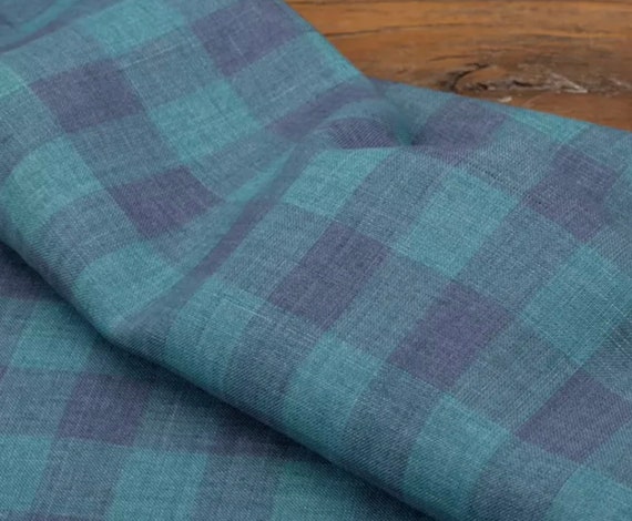 Yarn dyed plaid checks gingham checkered linen fabric by the yard