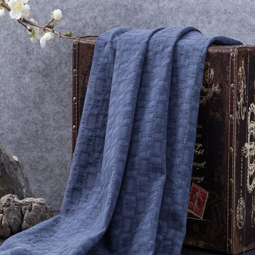 Jacquard Linen Cotton Fabric by the Yard Etsy