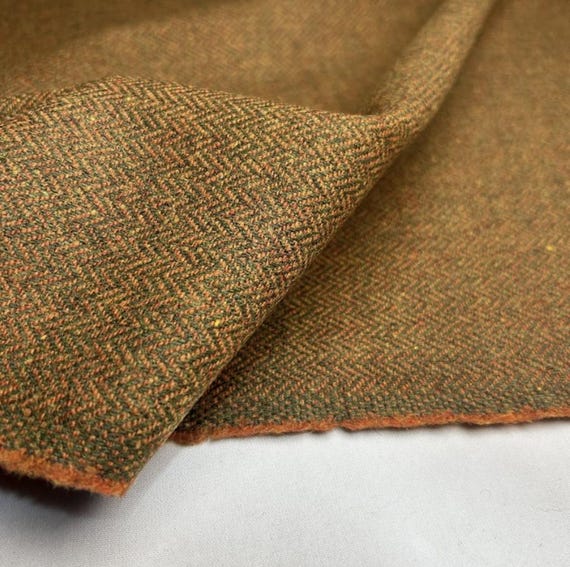 Herringbone wool fabric by the yard