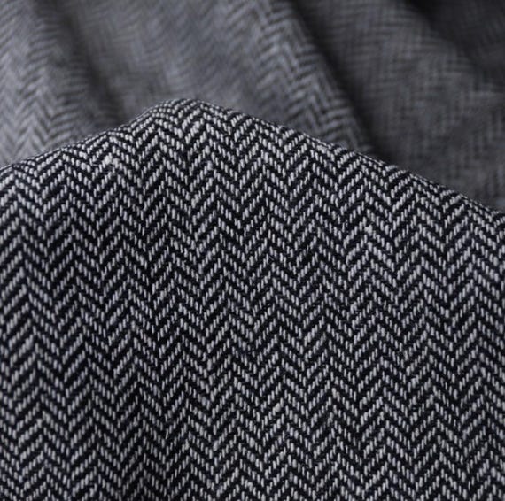 Herringbone Wool fabric by the yard